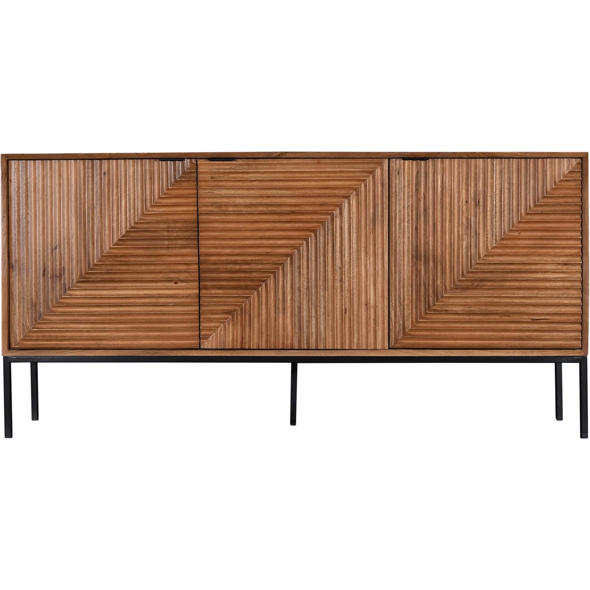Nikita Sideboard by LH Imports in pecan and pecan, black. Made from mango wood, iron base in a unique style.