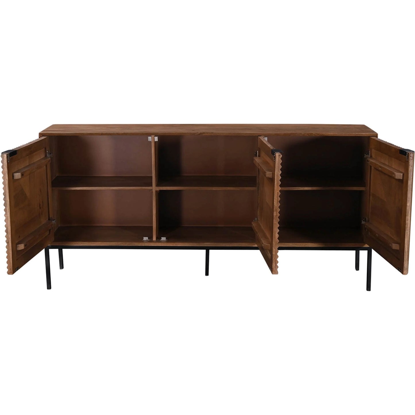 007 SI-2325093 | Additional Silo | Nikita Sideboard by LH Imports in pecan and pecan, black. Made from mango wood, iron base in a unique style.