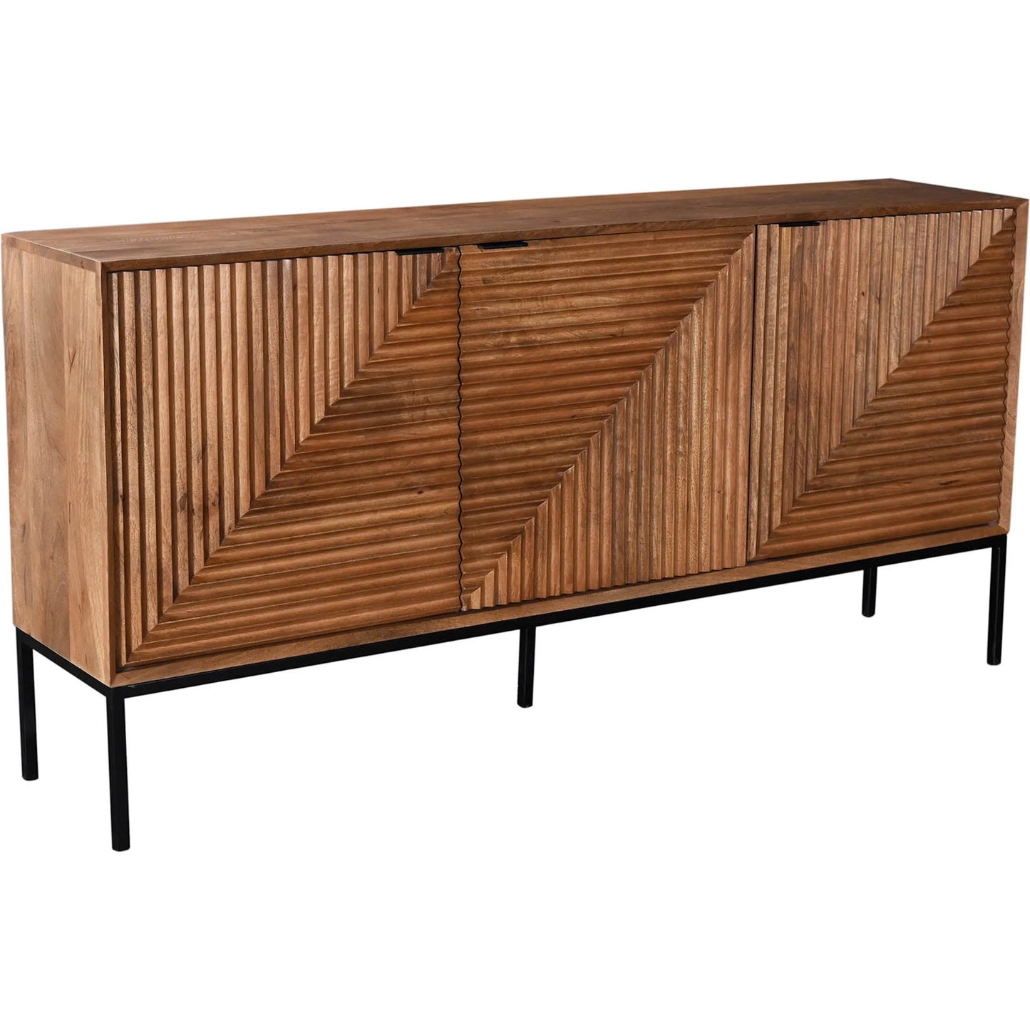 000 SI-2325093 | Primary Silo | Nikita Sideboard by LH Imports in pecan and pecan, black. Made from mango wood, iron base in a unique style.