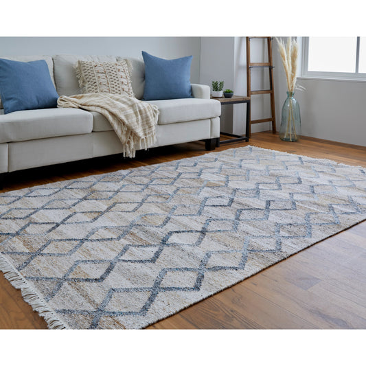 Beckett Transitional Trellis & Lattice Rug - 0771F by Feizy in gray, ivory, tan. Made from 100% pet yarn in a unique style.