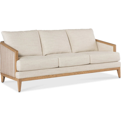 Enveyed Stationary Sofa by Hooker Furniture in classic linen and cashew. Made from fabric in a transitional style.