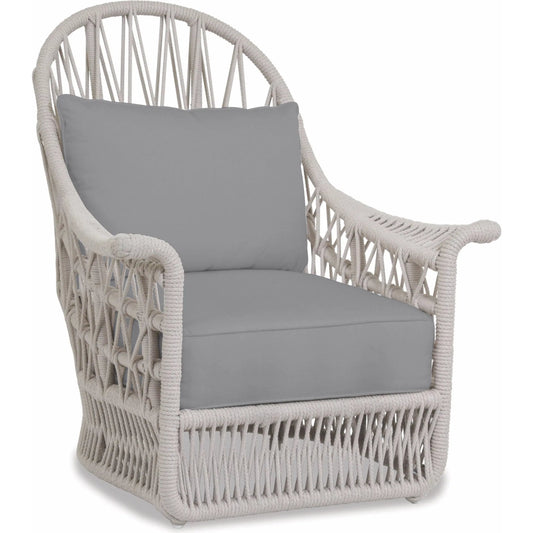 Dana Outdoor Rope Wing Chair in Linen by Sunset West in whites/creams/beiges. Made from olefin rope in a coastal style.