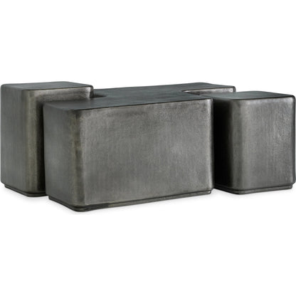 Juri Cocktail Table by Bernhardt in graphite. Made from metal in a modern style.