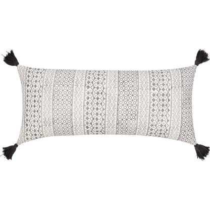 Prisha Pillow - 8032 by Livabliss in navy, light beige. Made from 100% cotton in a eclectic & global style.