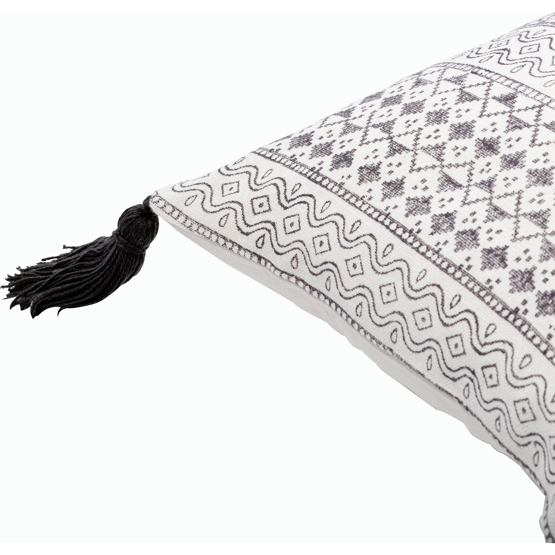Prisha Pillow - 8032 by Livabliss in navy, light beige. Made from 100% cotton in a eclectic & global style.