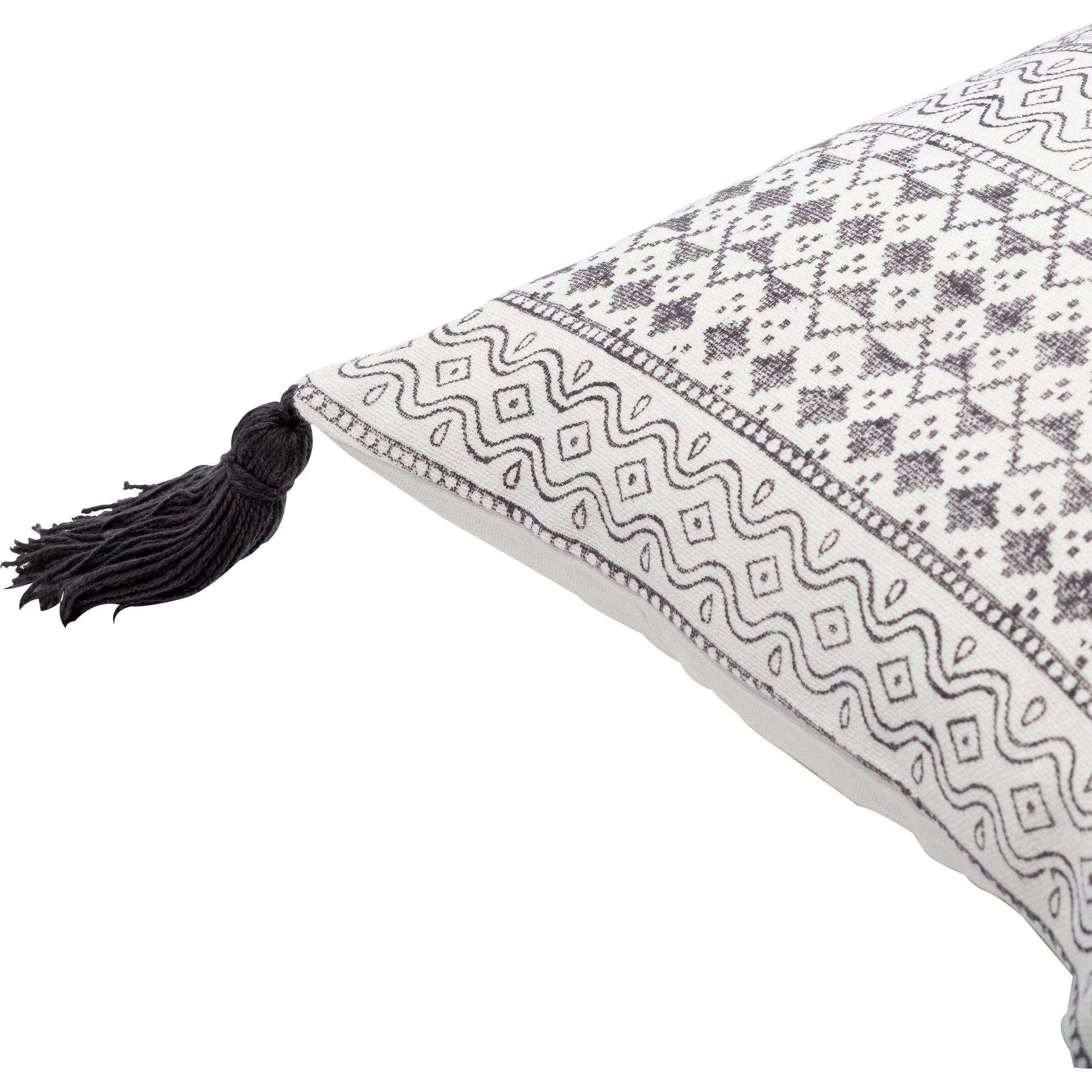 Prisha Pillow - 8032 by Livabliss in navy, light beige. Made from 100% cotton in a eclectic & global style.