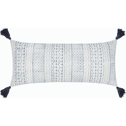 Prisha Pillow - 8032 by Livabliss in navy, light beige. Made from 100% cotton in a eclectic & global style.