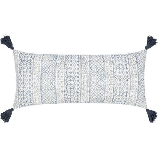 Janya Pillow - 30870 by Surya in dark blue, light beige. Made from 100% cotton in a eclectic & global style.