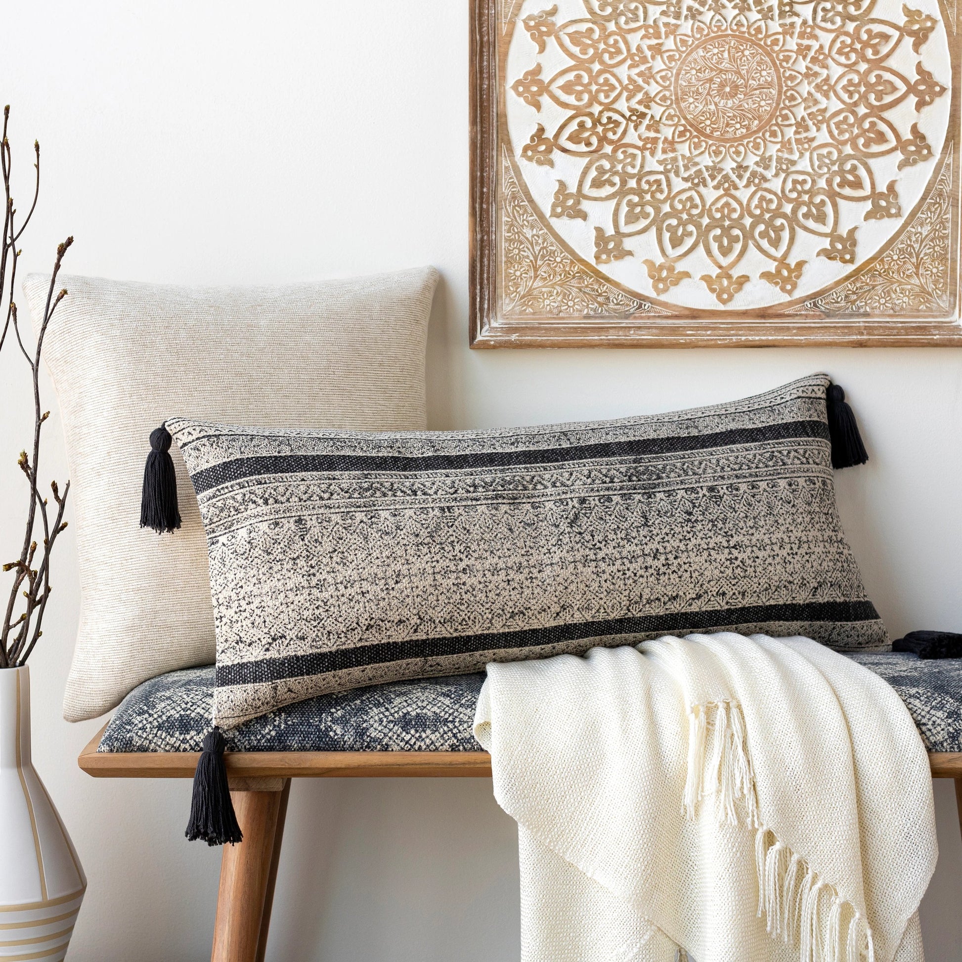 Janya Pillow - 16487 by Livabliss. Made from 100% cotton in a eclectic & global style.