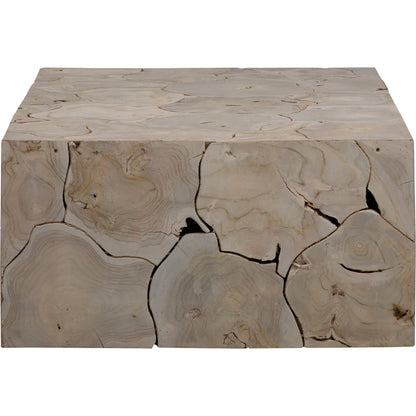 Scarlett Reclaimed Teak Coffee Table by Arch & Plane in brown and natural clear sealed finish. Made from teak wood in a modern style.