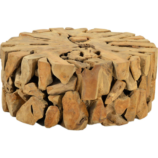 Jerome Coffee Table by Arch & Plane in natural sealed finish. Made from teak wood in a unique style.