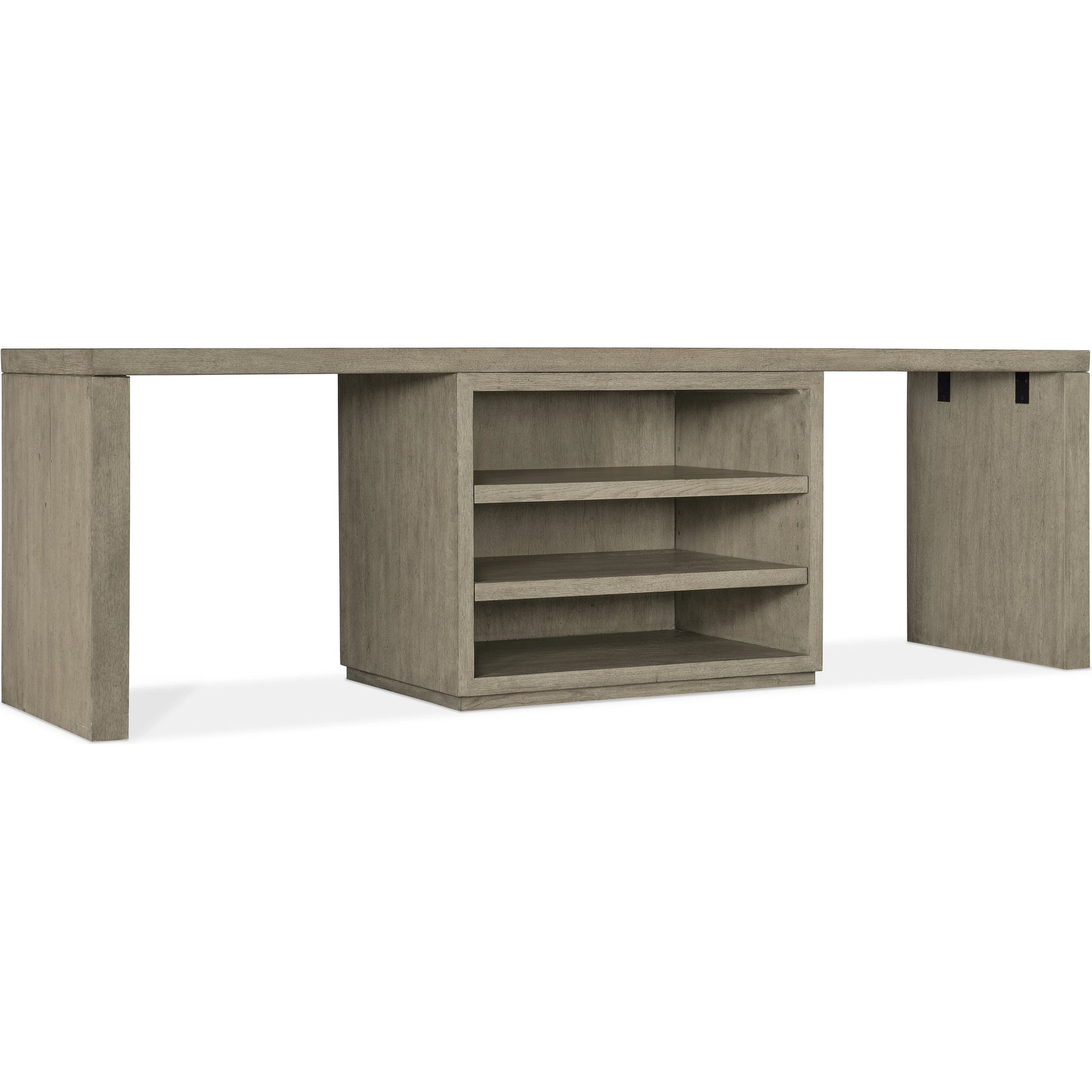 Linville Falls Desk - 96" Top-Open and 2 Legs by Hooker Furniture in mink. Made from oak veneers in a modern style.