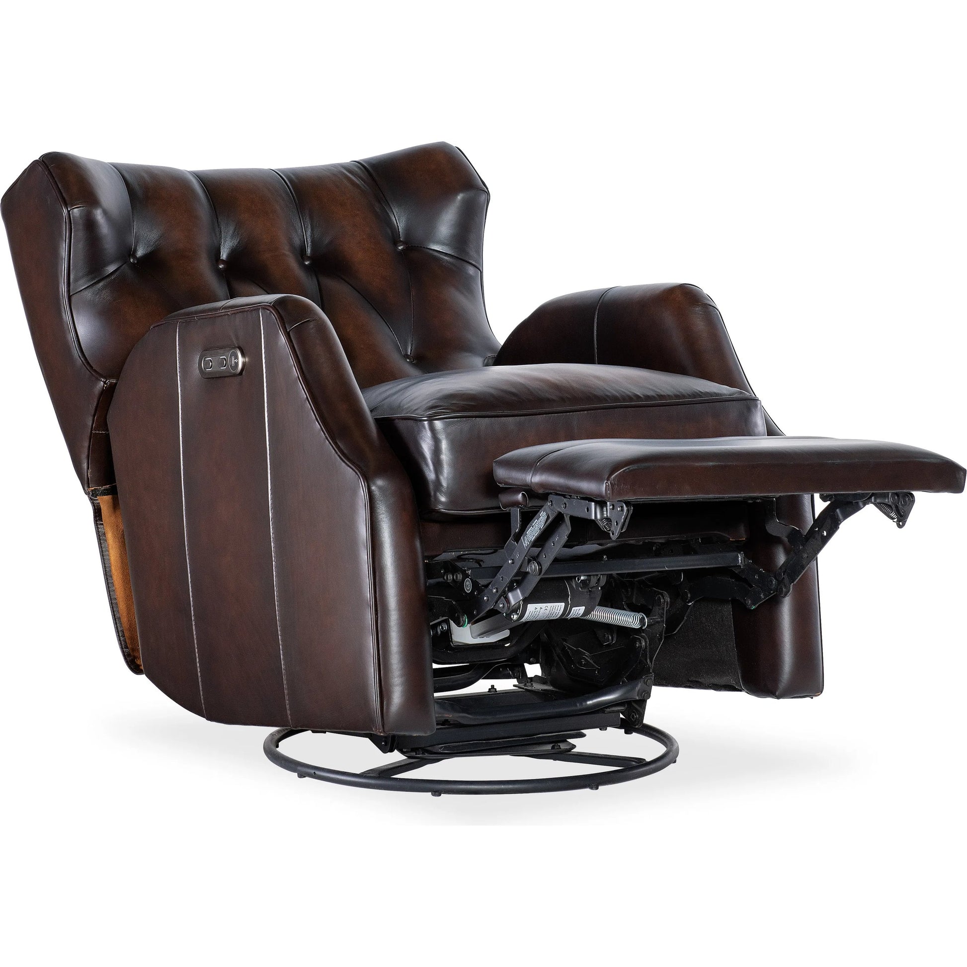 Henderson Power Swivel Glider Recliner by Hooker Furniture in dark brown. Made from unique in a traditional style.