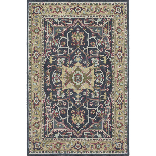 JOI-1006 Rug by Surya in black, light sage, burgandy, pale blue, olive, beige. Made from 100% wool in a unique style.