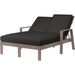Laguna Outdoor Double Chaise Lounge by Sunset West in browns. Made from aluminum in a modern style.