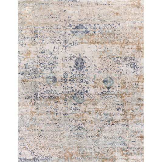 Jordan Rug - 26915 by Surya in deep teal, dark brown. Made from 100% viscose in a unique style.