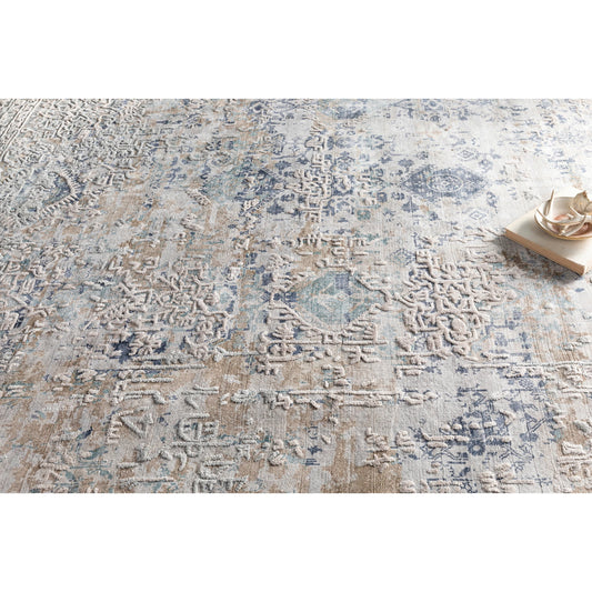 Jordan Rug - 26915 by Surya in deep teal, dark brown. Made from 100% viscose in a unique style.