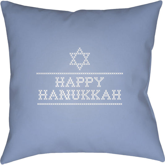 Happy Hannukah II Pillow - 18483 by Livabliss. Made from front: 100% polyester, back: 100% polyester in a traditional style.