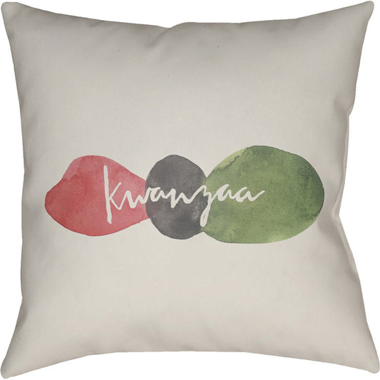 Matunda III Pillow - 29834 by Livabliss in white, red, black, green. Made from front: 100% polyester, back: 100% polyester in a modern style.