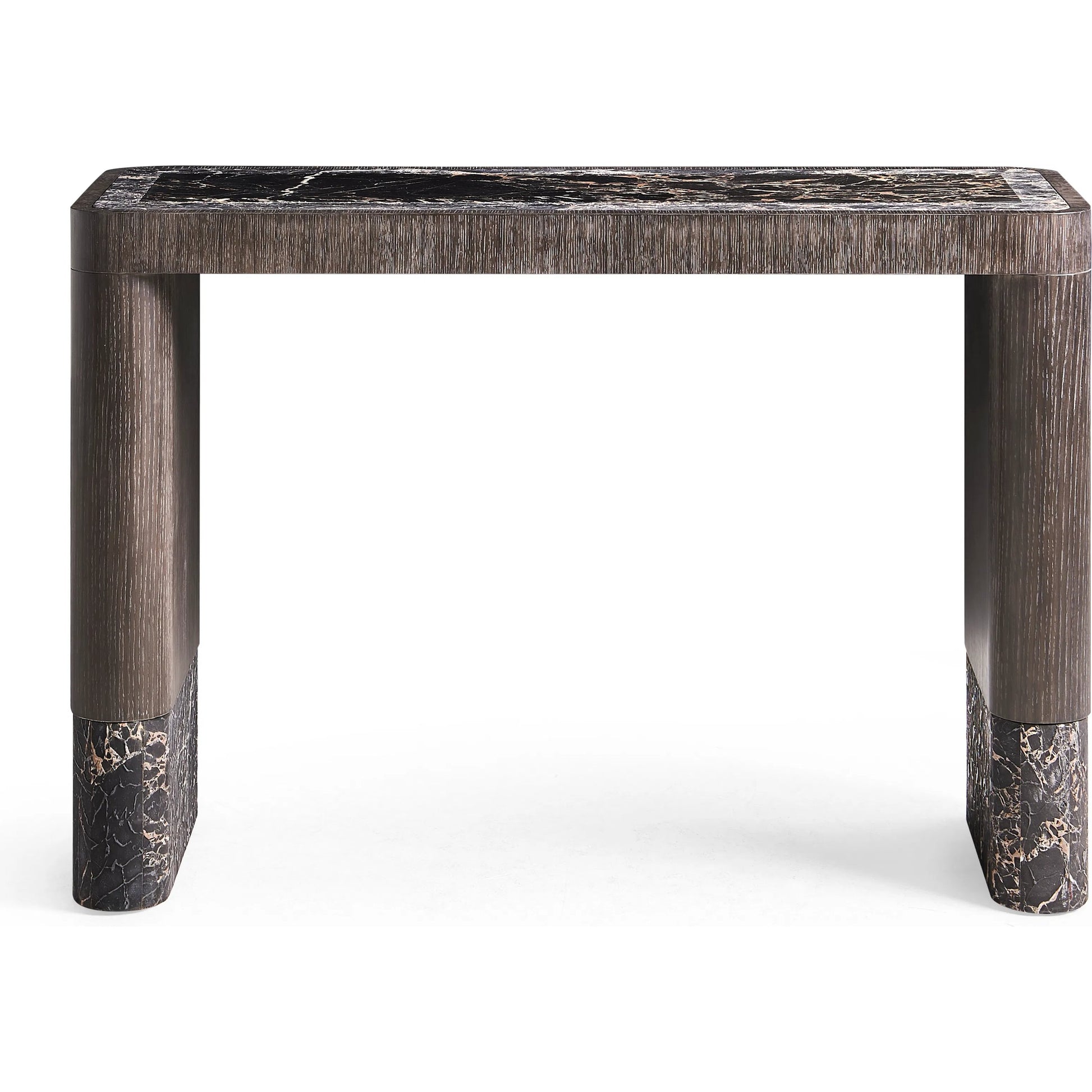 Monarch Console Table by Jonathan Charles in chocolate apricot oak. Made from main oak veneer in a unique style.