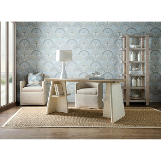 Commerce and Market Effie Writing Table by Hooker Furniture in creamy white. Made from elm veneers in a unique style.