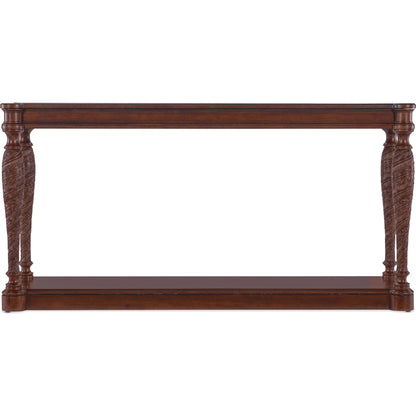 Charleston 64" Console Table by Hooker Furniture in maraschino cherry. Made from cherry veneers, solid-wood edge top in a traditional style.