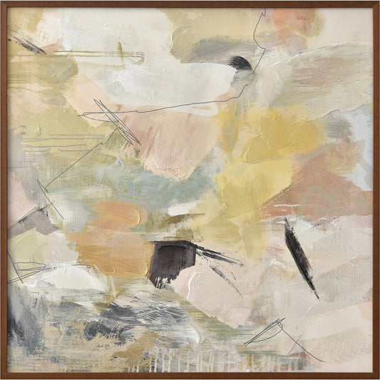 Serendipity Framed Painting by Moe's Home Collection. Made from acrylic paint on canvas, brown timber frame in a modern style.