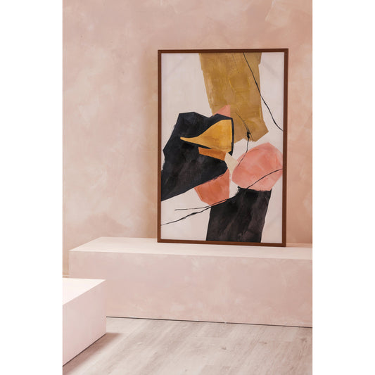 Anni Framed Painting by Moe's Home Collection. Made from acrylic paint on canvas, brown timber frame in a modern style.