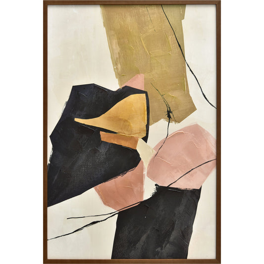 Anni Framed Painting by Moe's Home Collection. Made from acrylic paint on canvas, brown timber frame in a modern style.