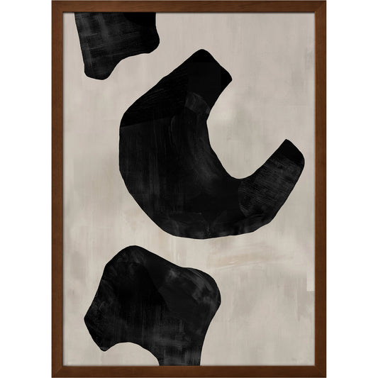 Wells I Framed Painting by Moe's Home Collection. Made from acrylic paint on canvas under glass, brown timber frame in a modern style.