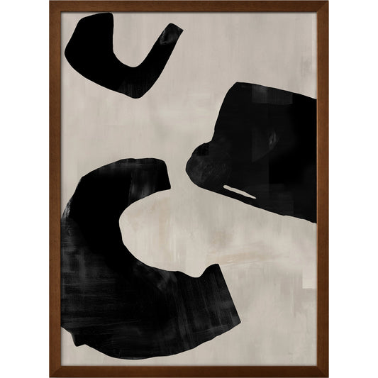 Wells II Framed Painting by Moe's Home Collection. Made from acrylic paint on canvas under glass, brown timber frame in a modern style.