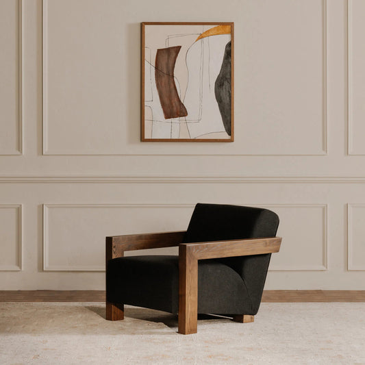Voyager Framed Painting by Moe's Home Collection in multicolor. Made from acrylic paint on canvas, polyester canvas, solid wood frame, fir wooden stretcher in a unique style.