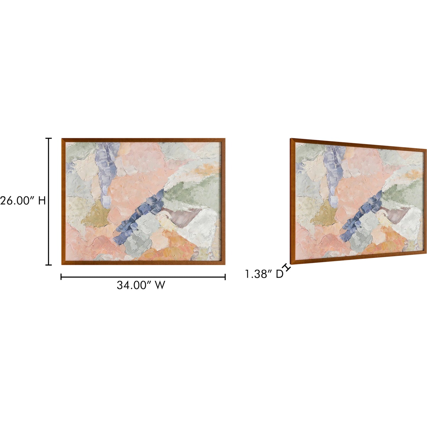 005 SI-2368013 | Additional Silo | Esti Framed Painting by Moe's Home Collection in multicolor. Made from acrylic paint on canvas, polyester canvas, solid wood frame, fir wooden stretcher in a eclectic & global style.