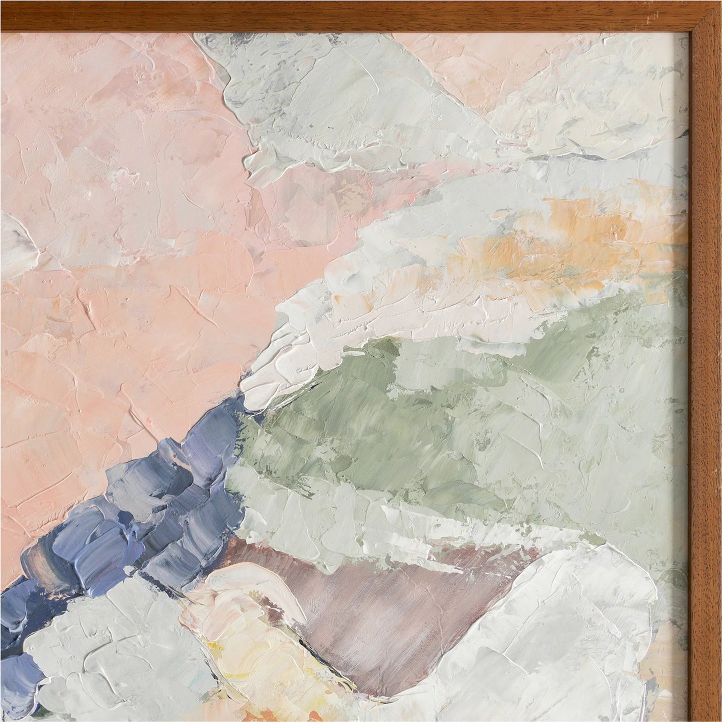 003 SI-2368013 | Closeup | Esti Framed Painting by Moe's Home Collection in multicolor. Made from acrylic paint on canvas, polyester canvas, solid wood frame, fir wooden stretcher in a eclectic & global style.