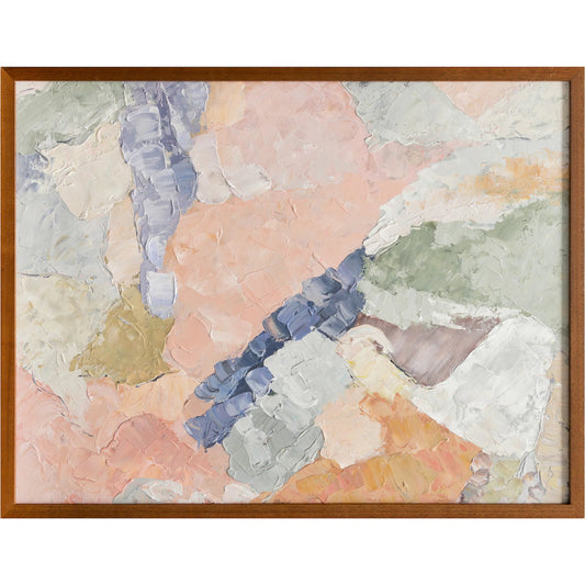 Esti Framed Painting by Moe's Home Collection in multicolor. Made from acrylic paint on canvas, polyester canvas, solid wood frame, fir wooden stretcher in a unique style.