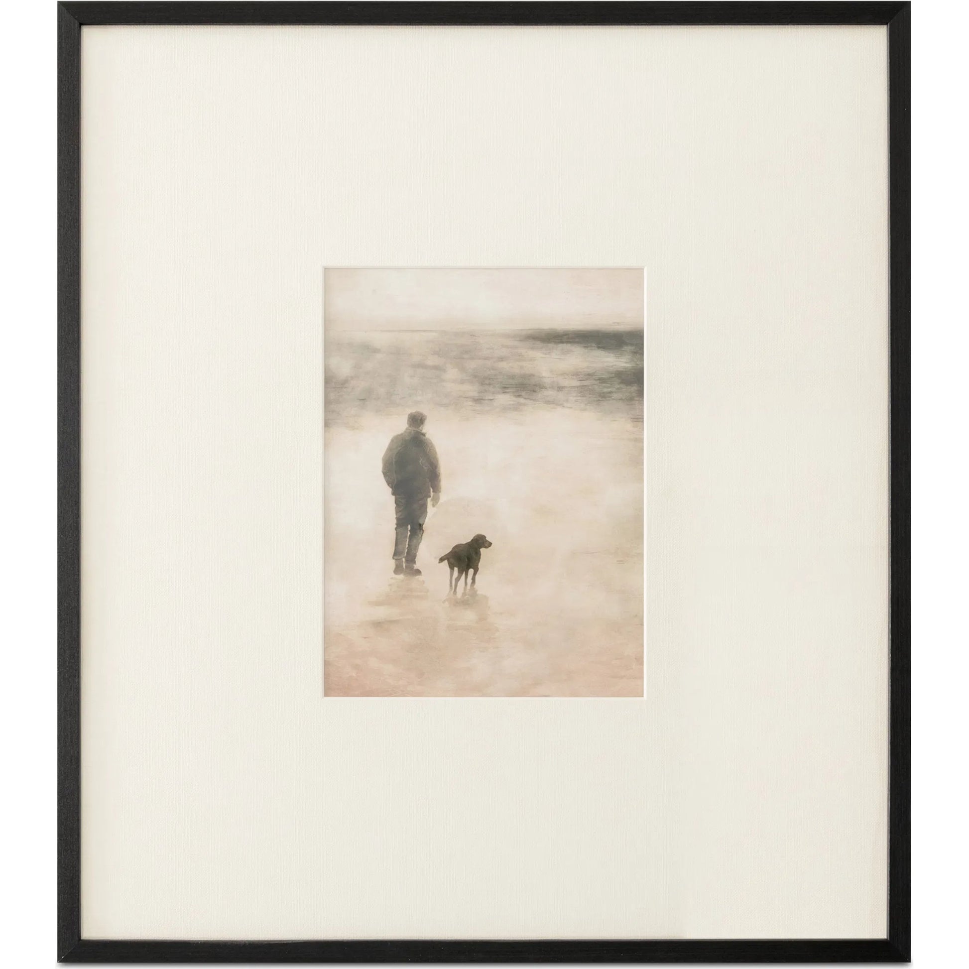Strand 1 Framed Print by Moe's Home Collection in multicolor. Made from paper, cardstock mat, glass, solid wood frame, mdf back panel in a unique style.
