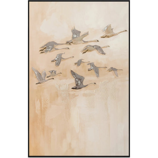 Unison Framed Painting by Moe's Home Collection in multicolor. Made from acrylic paint on canvas, solid wood frame, fir wood stretcher in a unique style.