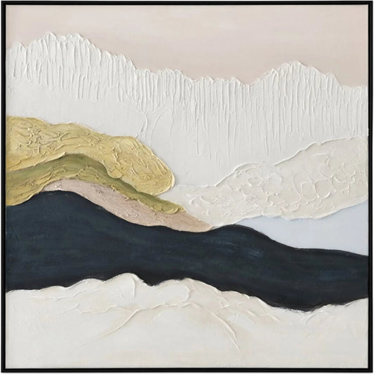 Elevate Framed Painting by Moe's Home Collection in multicolor. Made from polyester canvas, acrylic paint, fir back support board, whitewood frame in a unique style.