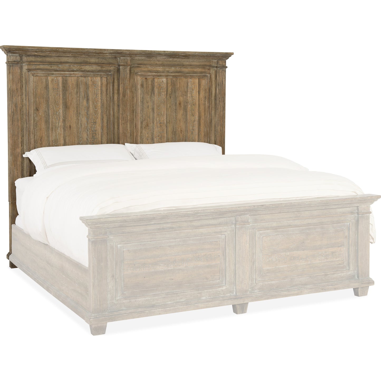 001 SI-1748441 | Primary Silo | Laurier Headboard by Hooker Furniture in soft brown. Made from white oak veneers in a cottage & farmhouse style.