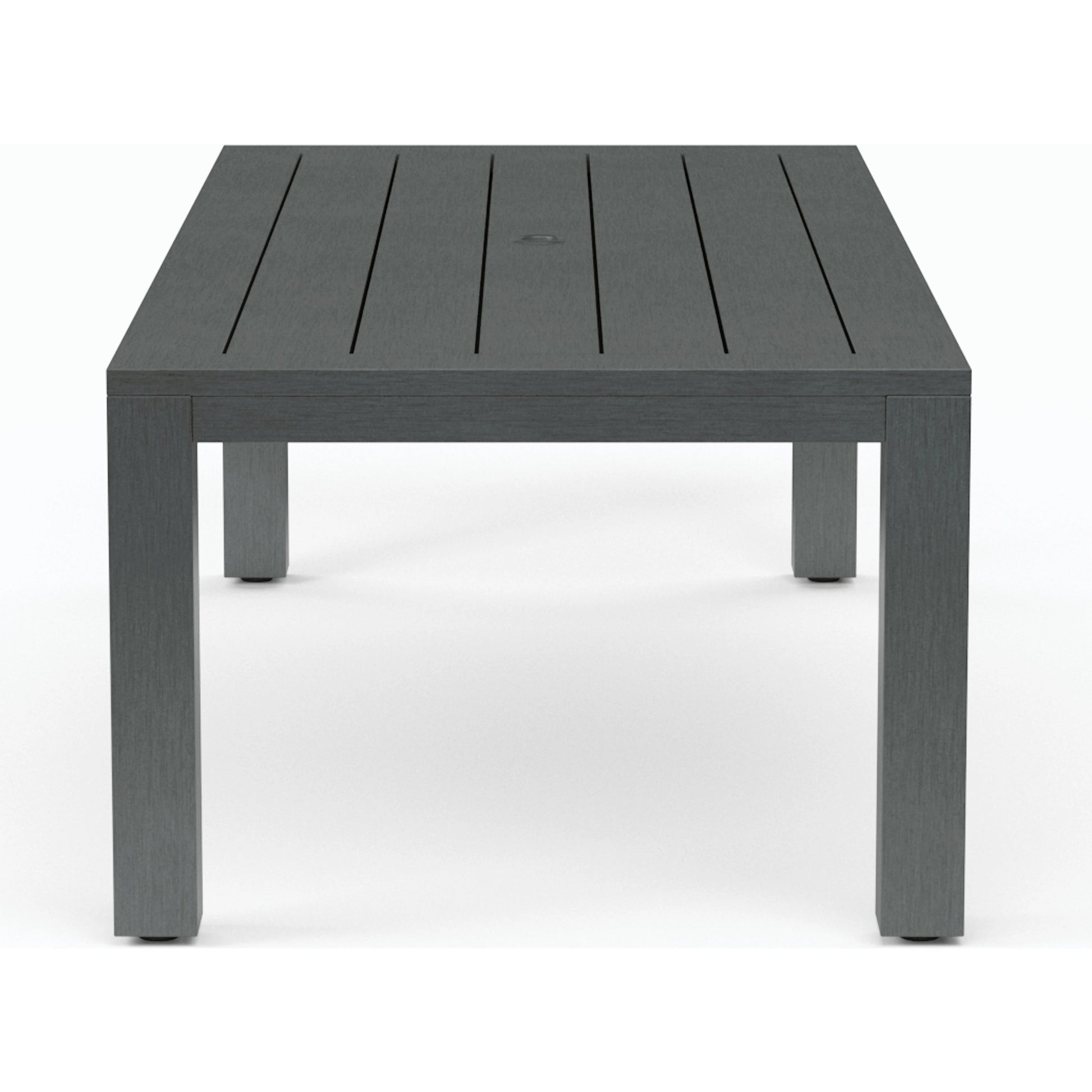 Redondo Outdoor 90" Dining Table by Sunset West in slate. Made from aluminum in a modern style.