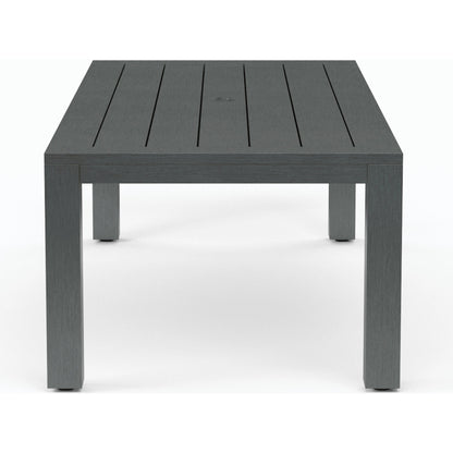 Redondo Outdoor 90" Dining Table by Sunset West in slate. Made from aluminum in a modern style.