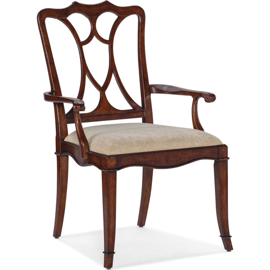 Charleston Upholstered Seat Arm Chair (Set of 2) by Hooker Furniture in sand. Made from fabric in a traditional style.