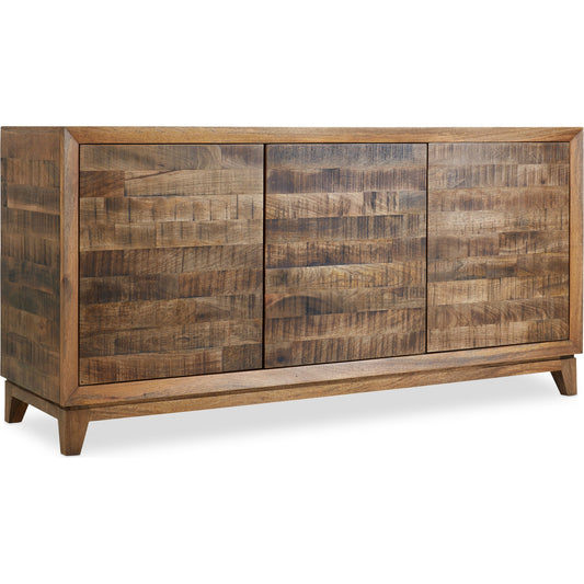 Entertainment Console by Hooker Furniture. Made from mango solids in a rustic style.