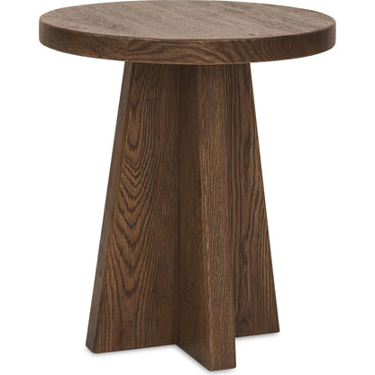 Driftwood Round End Table by Hooker Furniture. Made from unique in a transitional style.