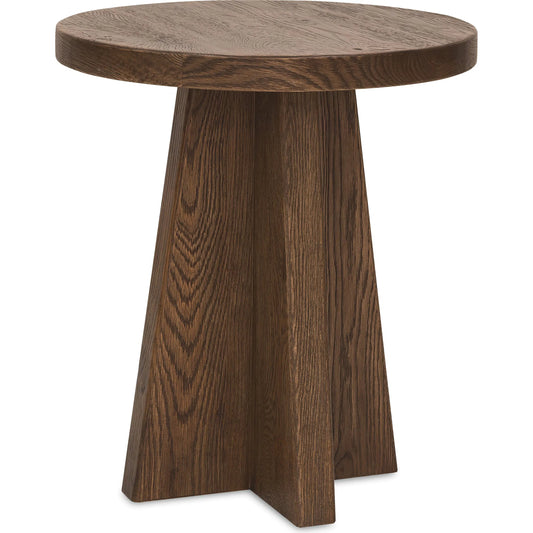 Driftwood Round End Table by Hooker Furniture. Made from unique in a transitional style.