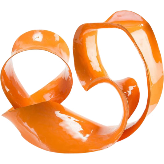 Ronaldo Sculpture by John-Richard in orange. Made from unique in a modern style.