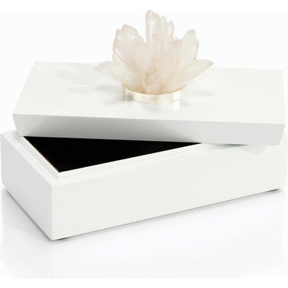Box with Quartz by John-Richard in white and white, gold. Made from brass, mdf, quartz in a eclectic & global style.