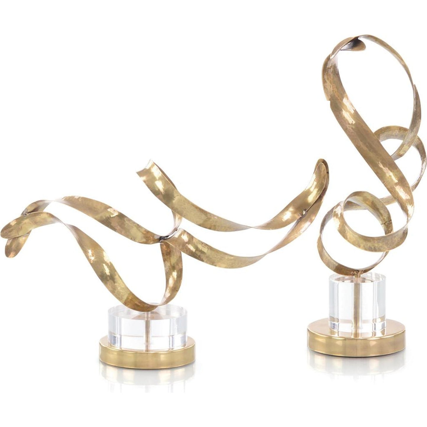 002 SR-862852 | Additional Silo | Antique Brass Sculptural Ribbons III by John-Richard in brass. Made from brass, metal in a modern style.