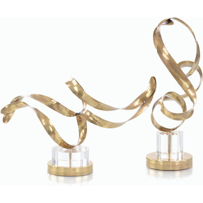 Antique Brass Sculptural Ribbons I by John-Richard in brass. Made from brass, metal in a modern style.