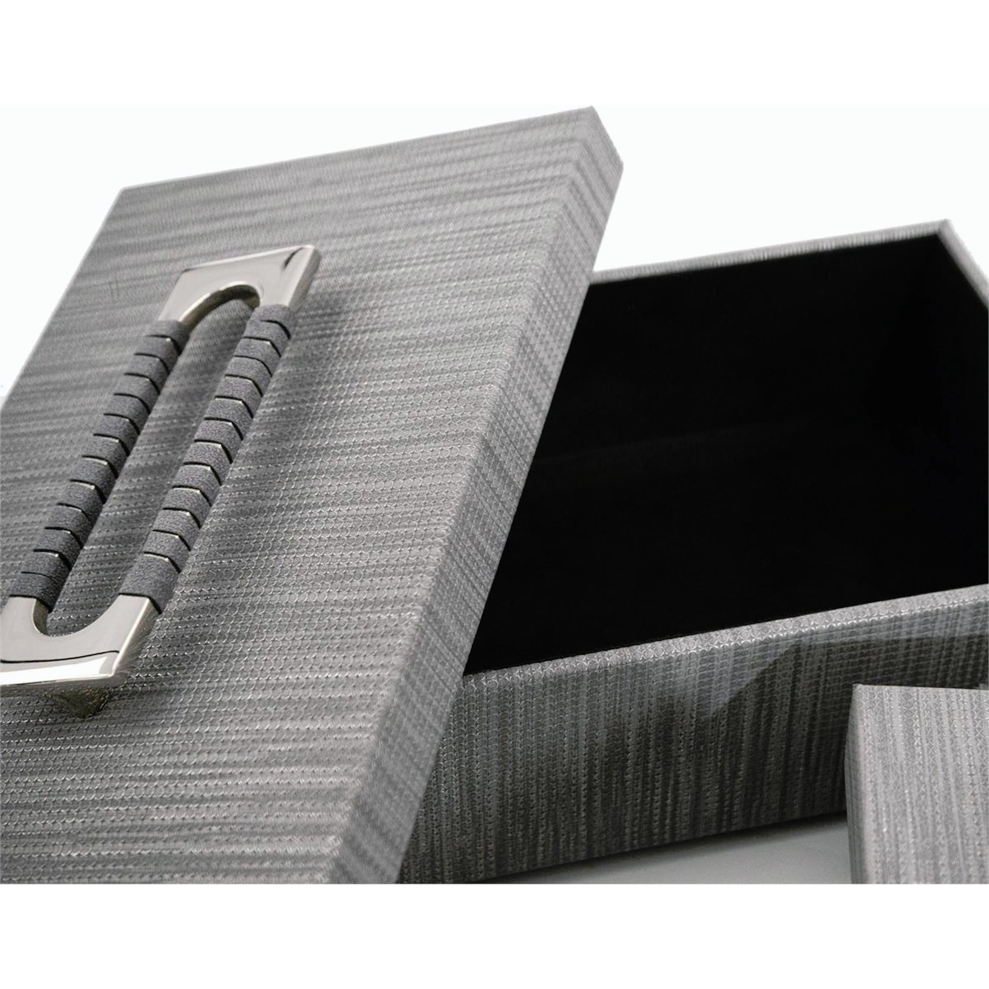 Confetti Leather Boxes by John-Richard in nickel. Made from leather, nickel in a transitional style.